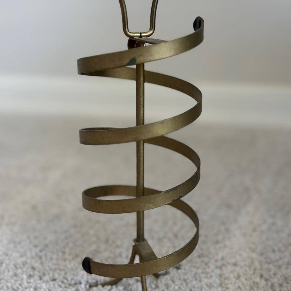 Middle century earring hanger Gold Spiral Metal Stand